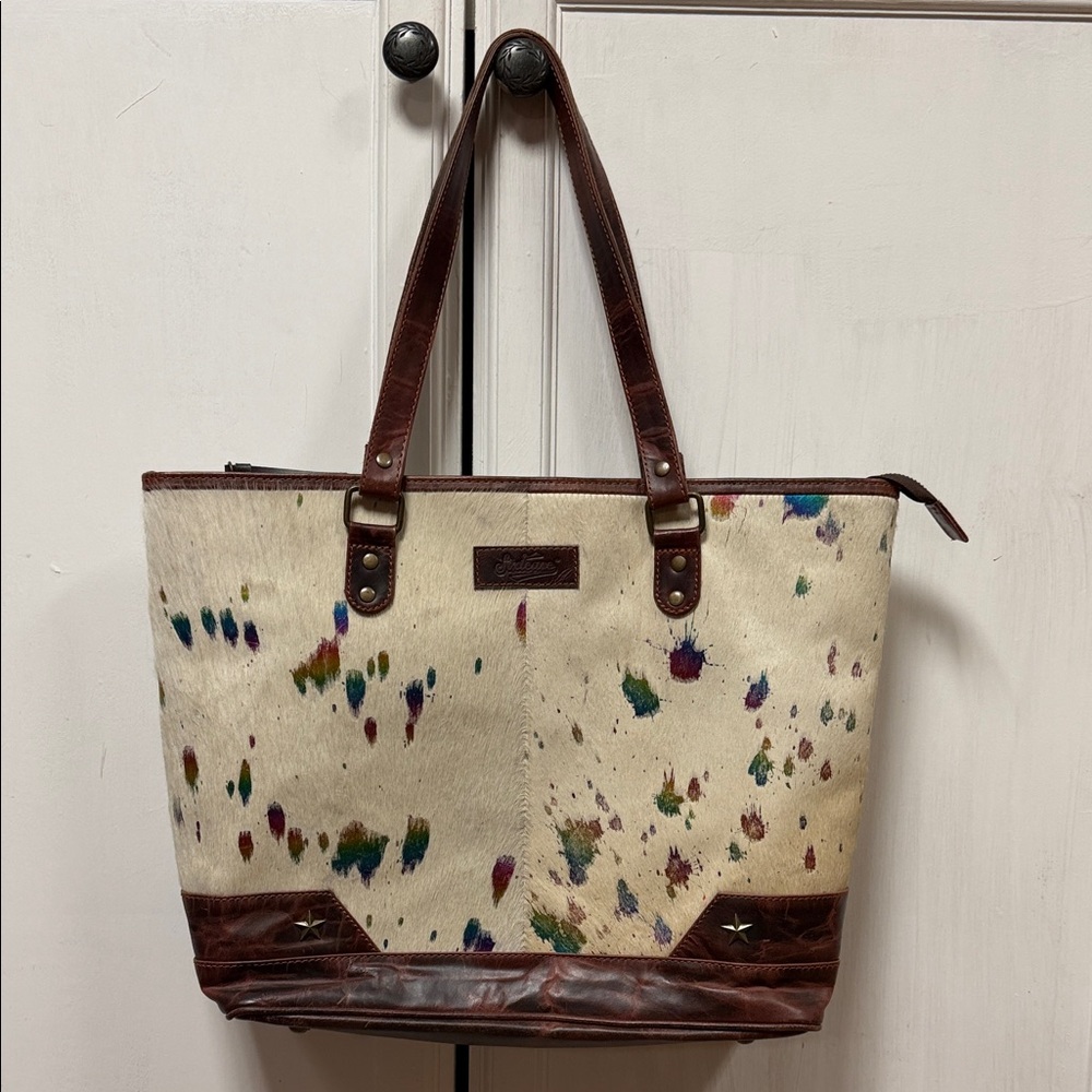 Sixtease Multicolor Leather Tote Bag